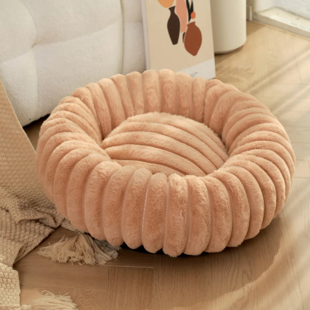 40-80cm Fluffy Pets Dogs Beds Large Round Dog Bed Super Warm Soft Cat House Plush Cat Nest Winter Big Bed