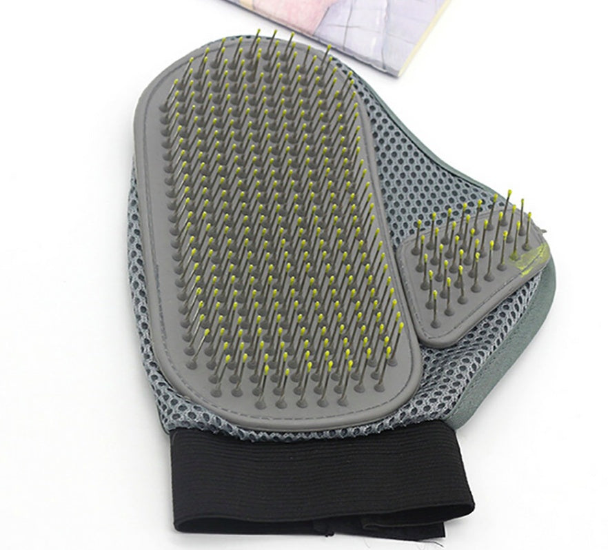 Steel Pin Pet Massage Glove – Deshedding Brush