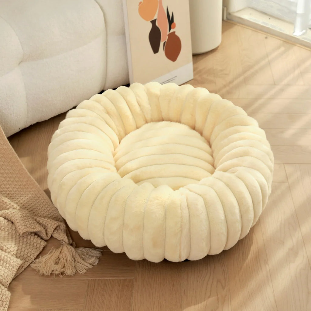 40-80cm Fluffy Pets Dogs Beds Large Round Dog Bed Super Warm Soft Cat House Plush Cat Nest Winter Big Bed