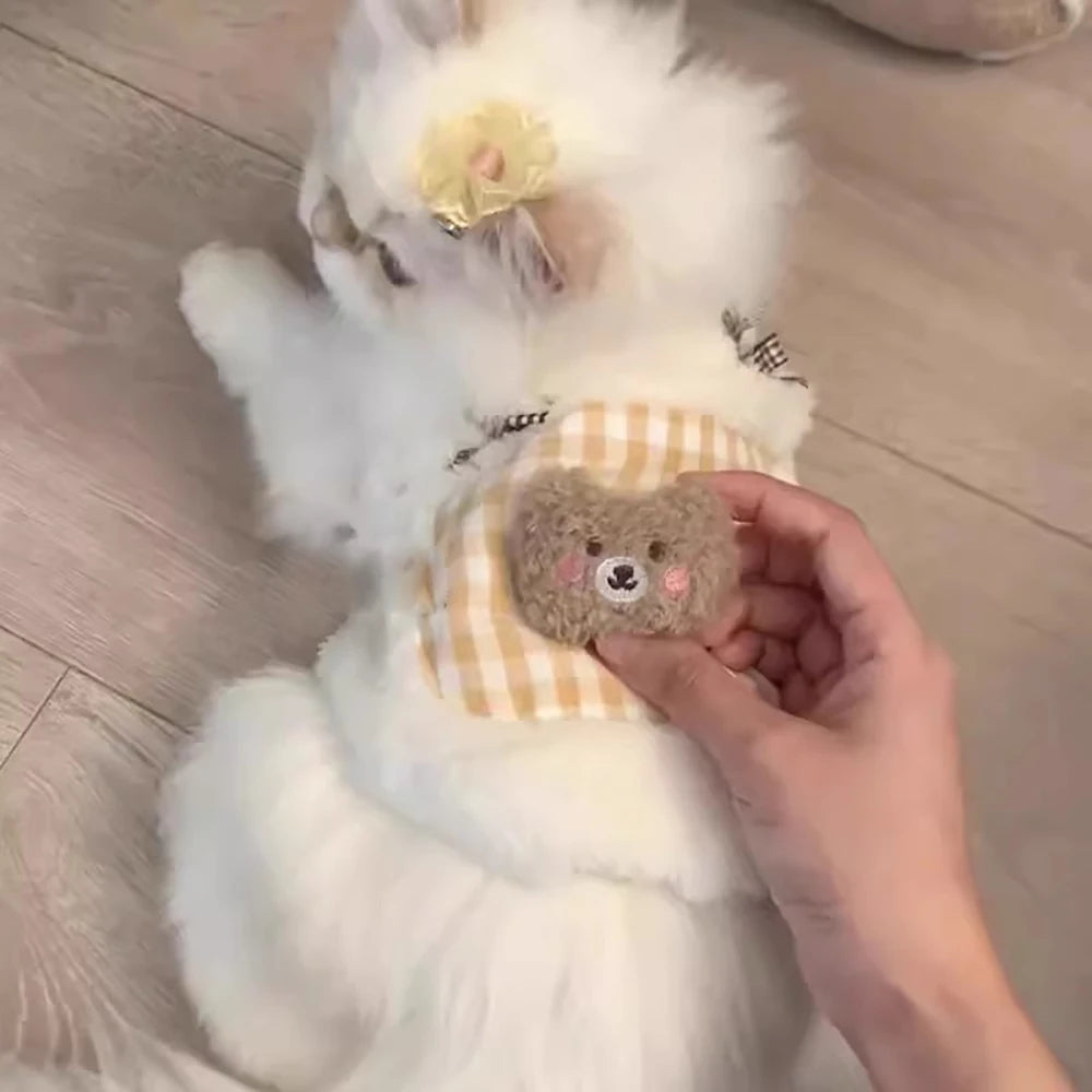 Cute Cat Dog Clothes Winter Plush Vest Soft Fleece Kitten Jacket Warm Puppy Coat Small Dogs Cats Apparel