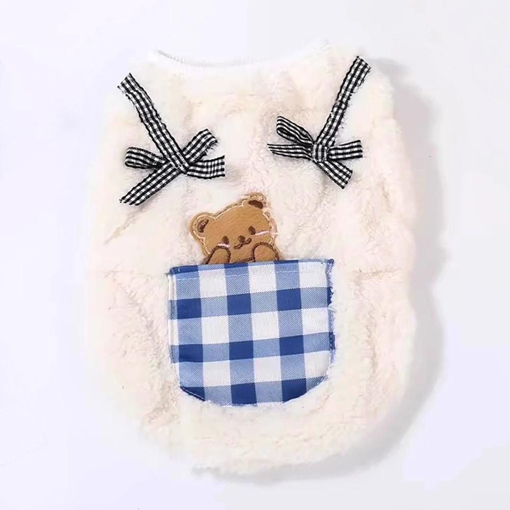 Cute Cat Dog Clothes Winter Plush Vest Soft Fleece Kitten Jacket Warm Puppy Coat Small Dogs Cats Apparel