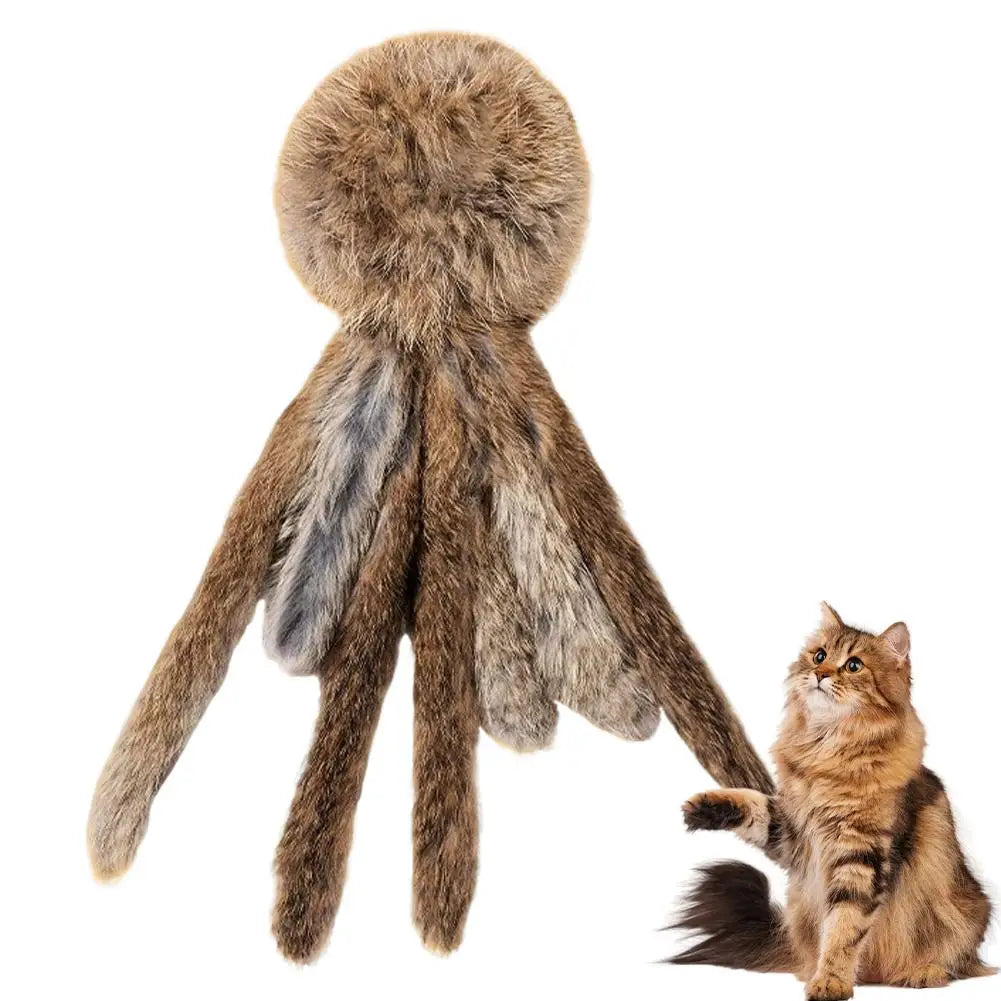 Faux Rabbit Fur Interactive Pet Toys for Cats & Dogs Kitten Hunting Toy Soft Plush Fluffy Cat Kicker Toy