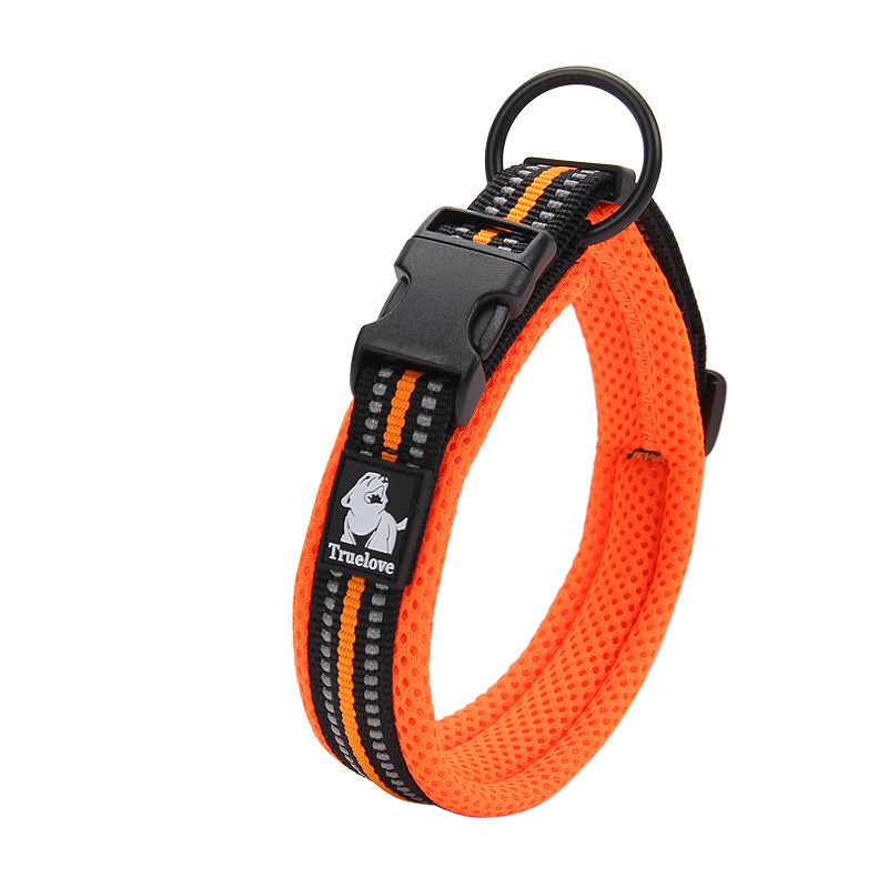 Reflective Padded Dog Collar – Soft Mesh, XXS–3XL