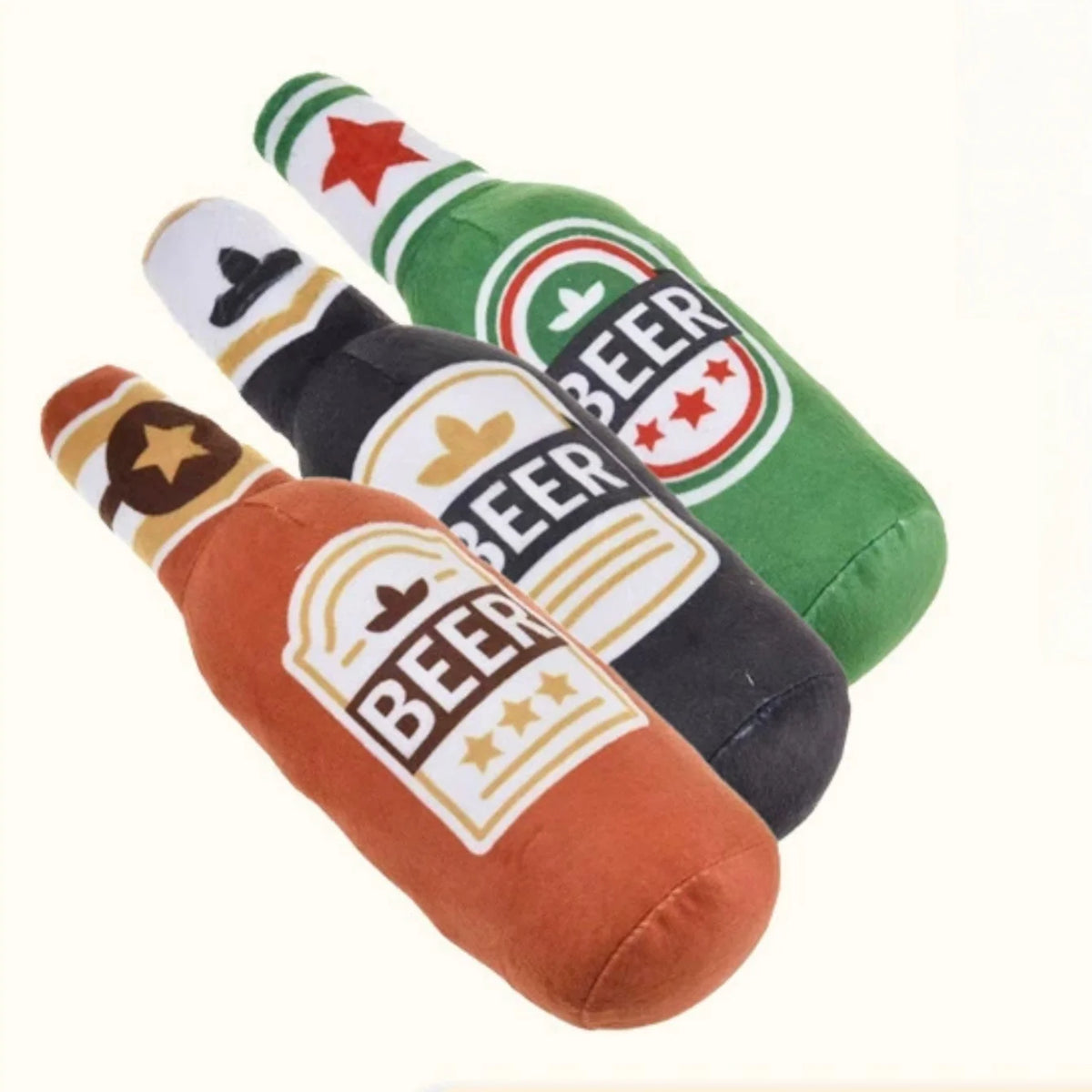 Realistic Beer Bottle Shape, Squeaking Dog Toy. Interactive Play, Bite Resistant and Wear-resistant. Easy To Clean