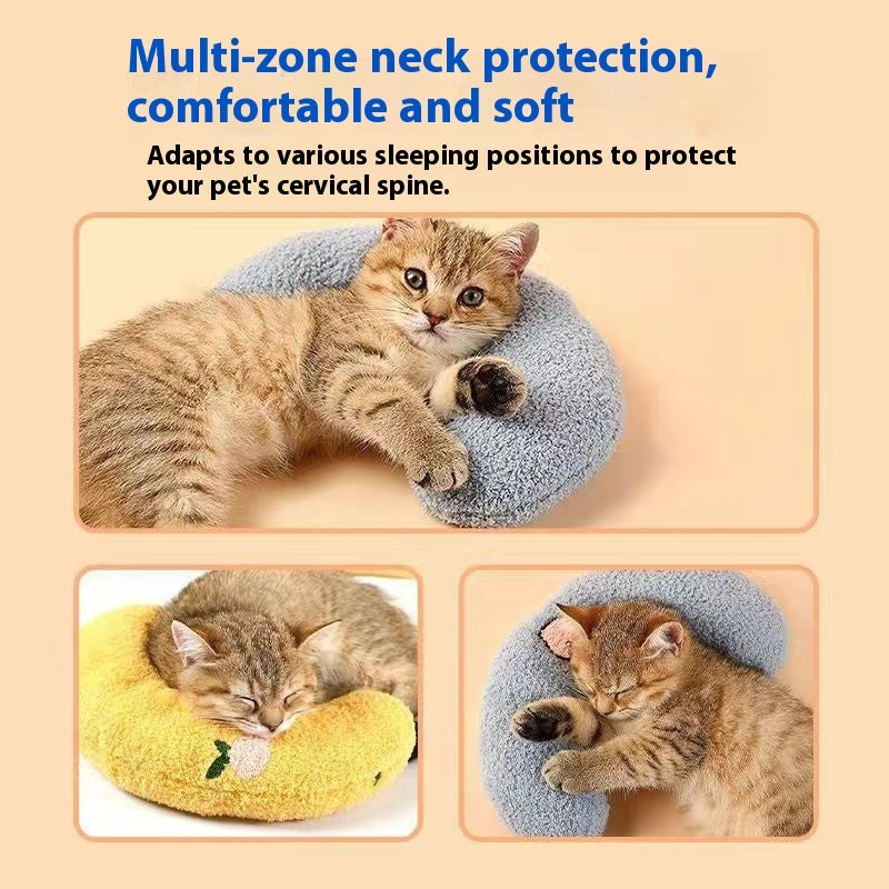 U-Shaped Pet Neck Pillow – Moon or Question Mark