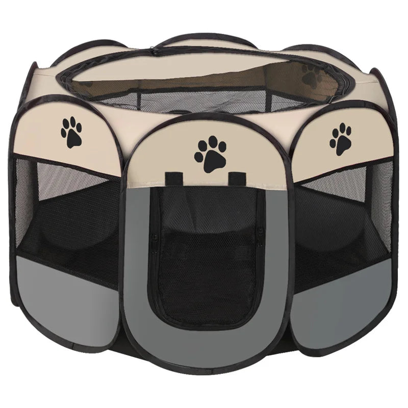 Octagonal Oxford Pet Playpen with Zip Cover