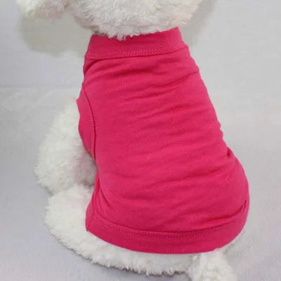 Cotton Dog T-Shirt – Soft Plain Tee for Small to Large Dogs, XS–3XL