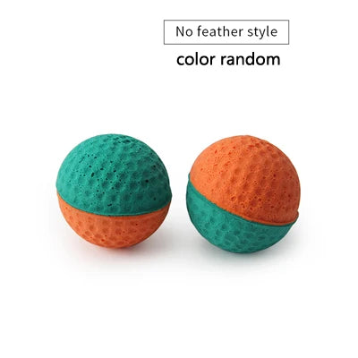 Latex & Feather Ball Cat Toys (10 pcs)