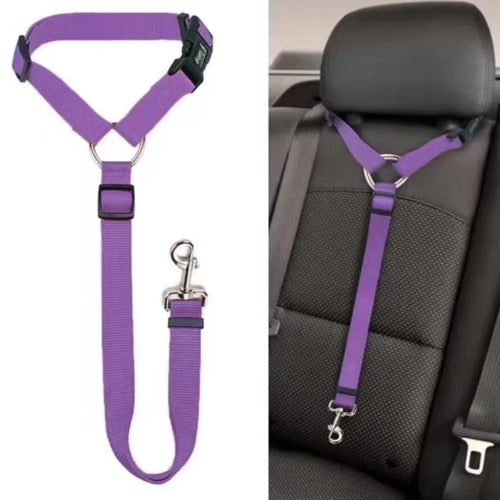 2-in-1 Dog Car Seat Belt & Short Leash – Adjustable Nylon
