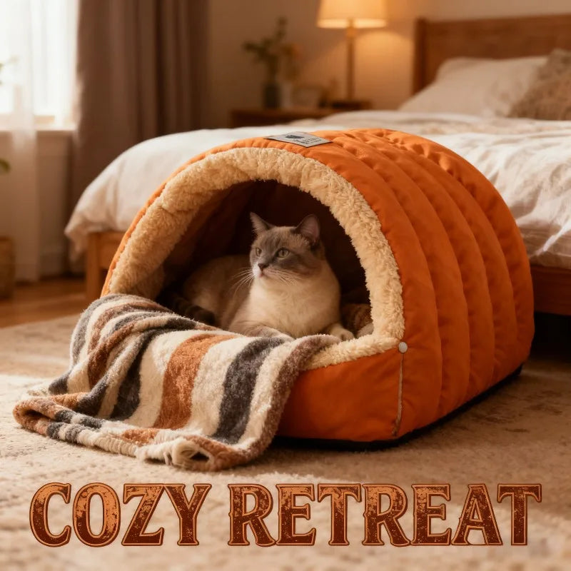 Semi-Enclosed Winter Pet Bed