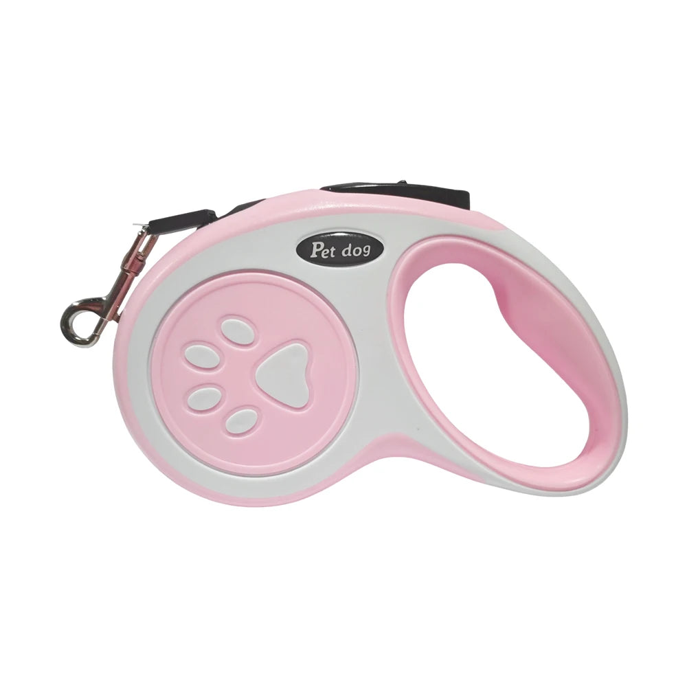 Paw Print Retractable Dog Leash – 3m / 5m for Small & Medium Dogs