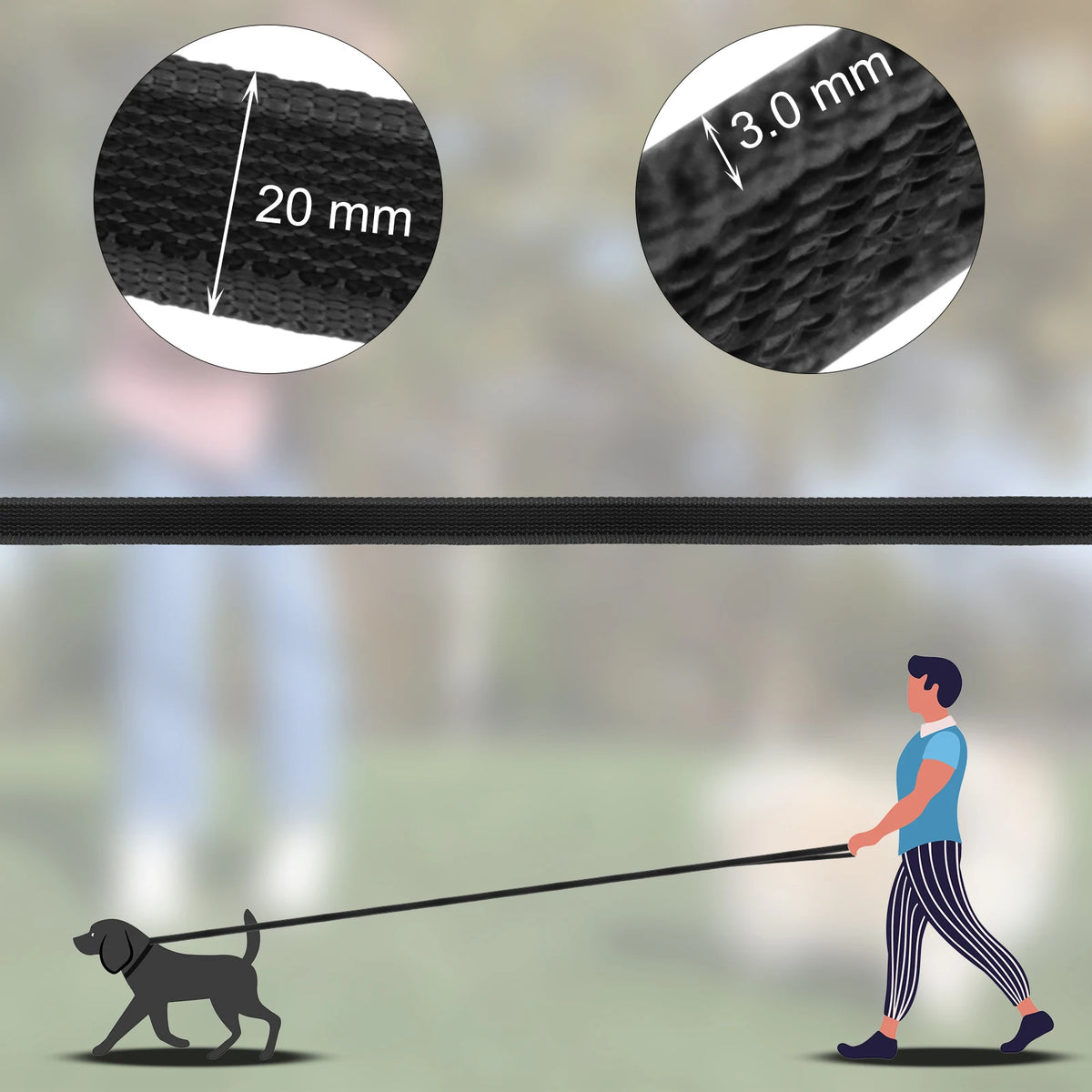 Long Dog Training Leash – Dual Color