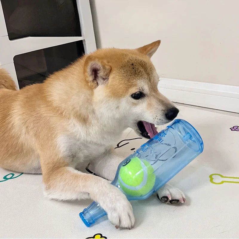 Beer Bottle Chew Toy with Tennis Ball