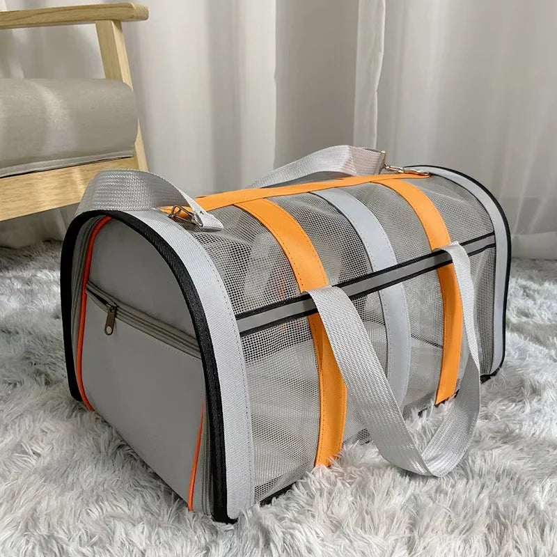 Foldable Mesh Travel Carrier for Dogs & Cats