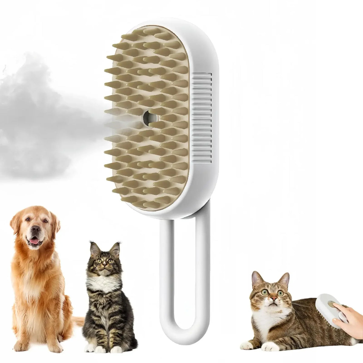 3-in-1 Steam Grooming Brush for Cats & Dogs