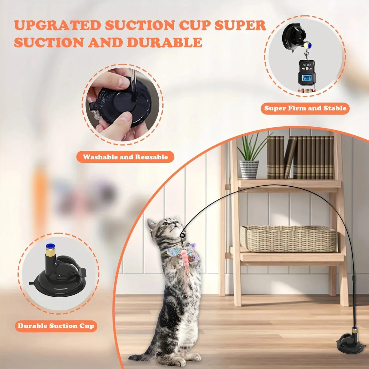 Suction Cup Feather Wand Cat Toy