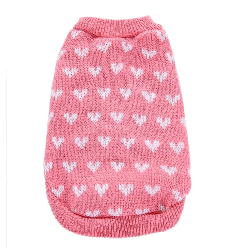 Heart Knit Dog Sweater – Soft Pullover for Dogs & Cats, XS–XXL