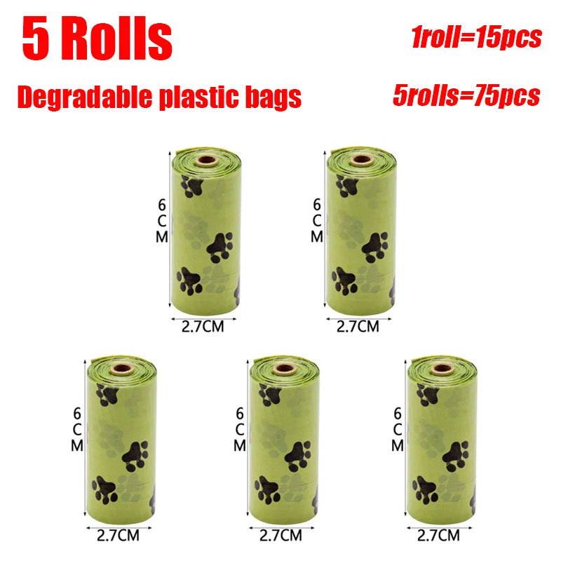 Portable outdoor dog waste collection device – includes a built-in compartment for waste bags.