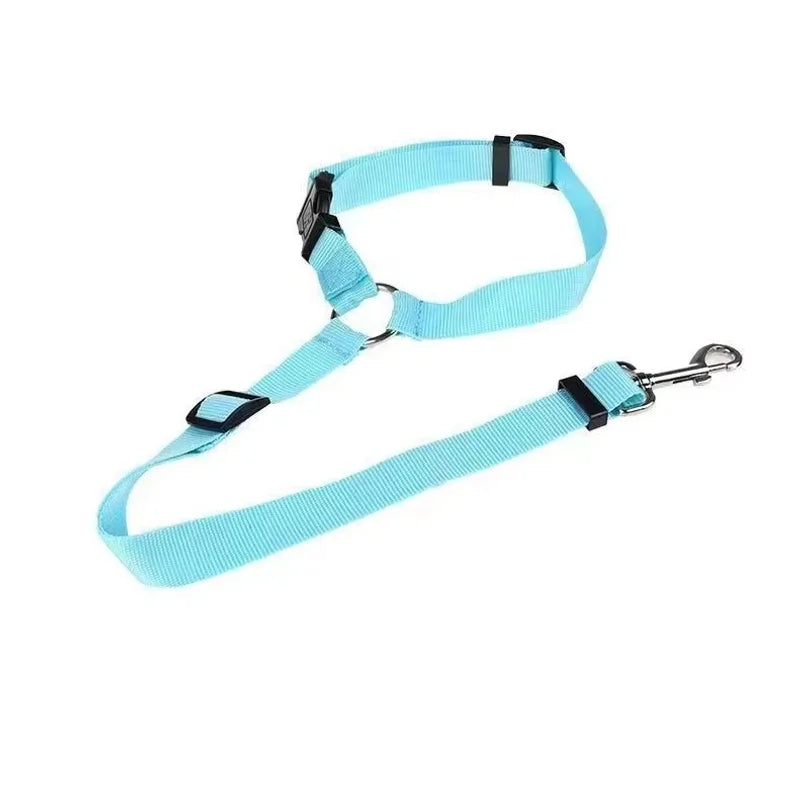 2-in-1 Dog Car Seat Belt & Short Leash – Adjustable Nylon