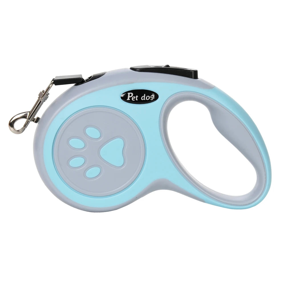 Paw Print Retractable Dog Leash – 3m / 5m for Small & Medium Dogs