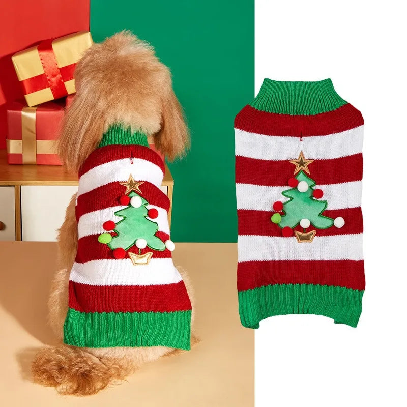 Christmas Dog & Cat Sweater – Knit Holiday Jumper, XS–L