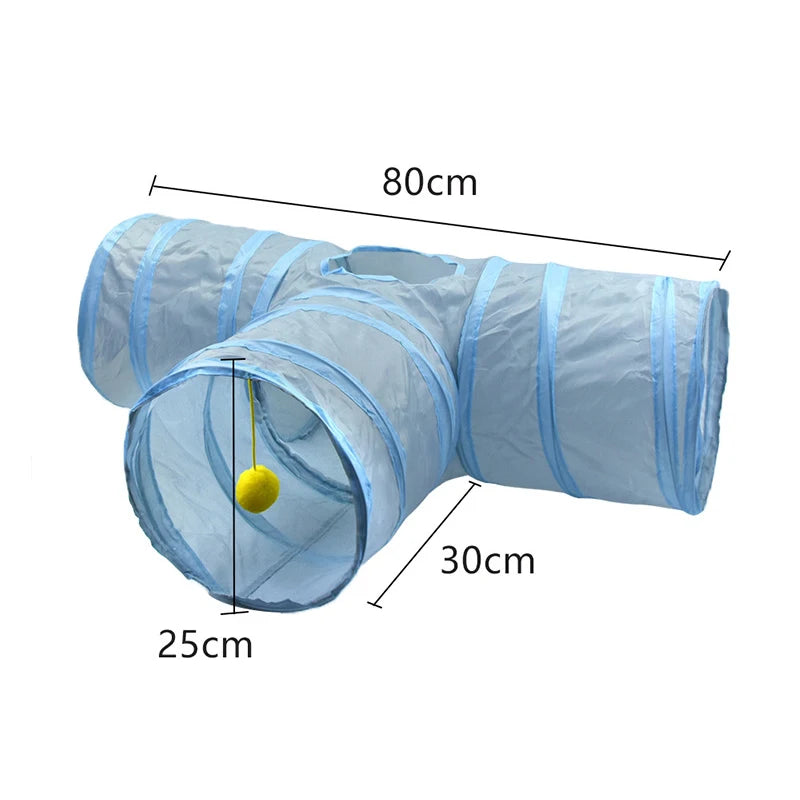 Foldable Cat Tunnel with Peek Hole – S, T, Y & Straight Shapes