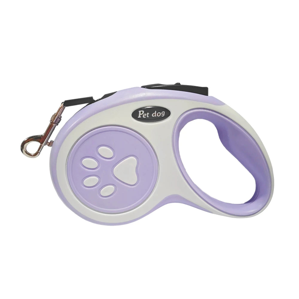 Paw Print Retractable Dog Leash – 3m / 5m for Small & Medium Dogs