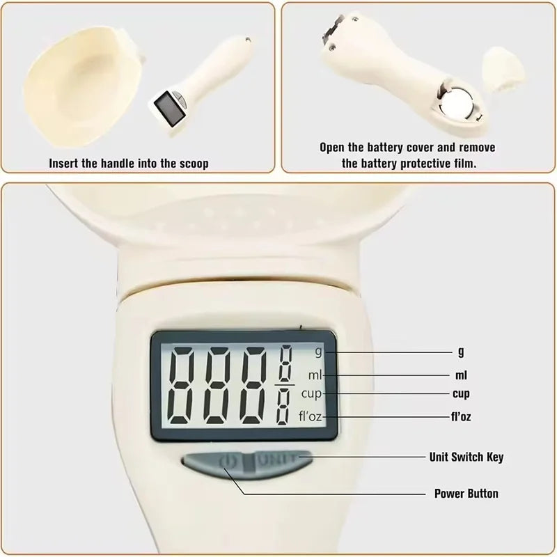 Digital Pet Food Scale with Measuring Spoon