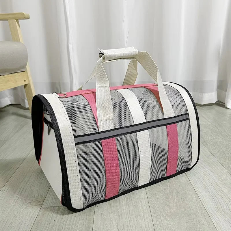 Foldable Mesh Travel Carrier for Dogs & Cats