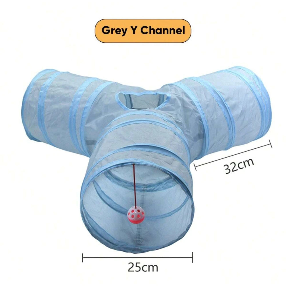 Foldable Cat Tunnel with Peek Hole – S, T, Y & Straight Shapes
