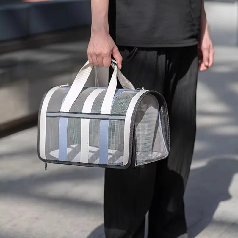 Foldable Mesh Travel Carrier for Dogs & Cats