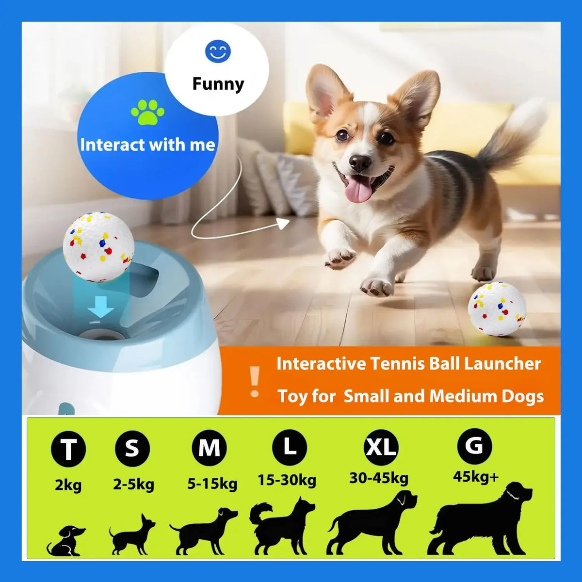 Automatic Ball Launcher for Dogs – Rechargeable, 3 Distances
