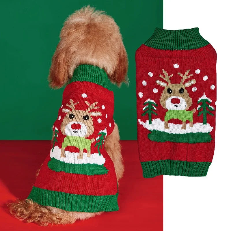 Christmas Dog & Cat Sweater – Knit Holiday Jumper, XS–L