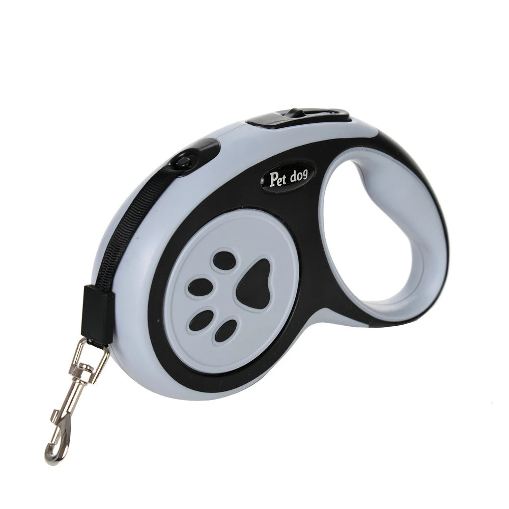 Paw Print Retractable Dog Leash – 3m / 5m for Small & Medium Dogs