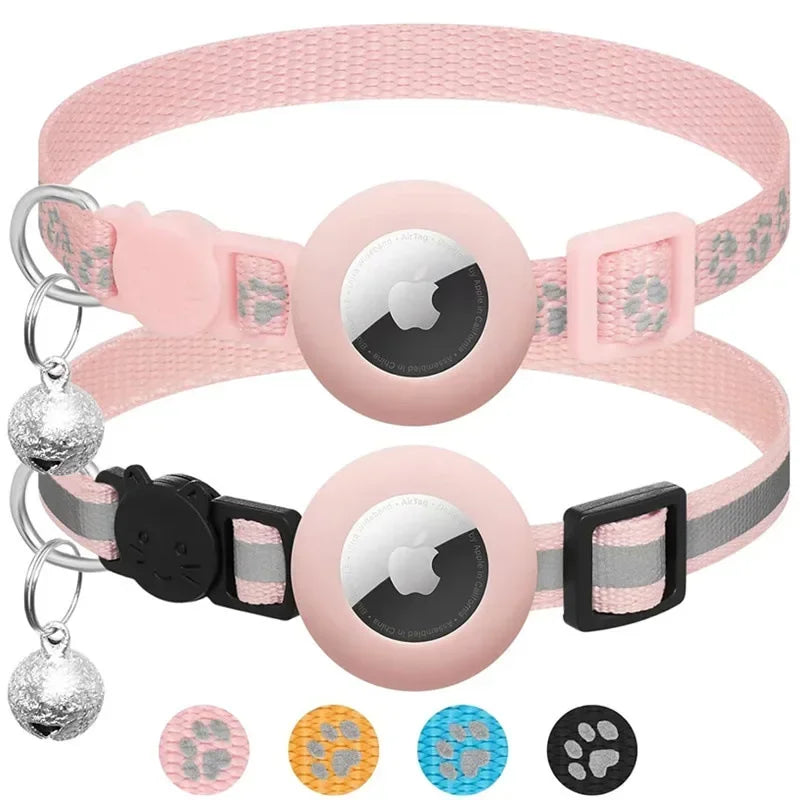 AirTag Cat Collar with Bell – Reflective