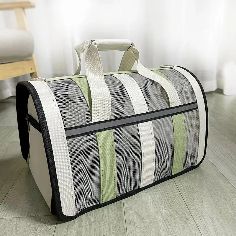 Foldable Mesh Travel Carrier for Dogs & Cats