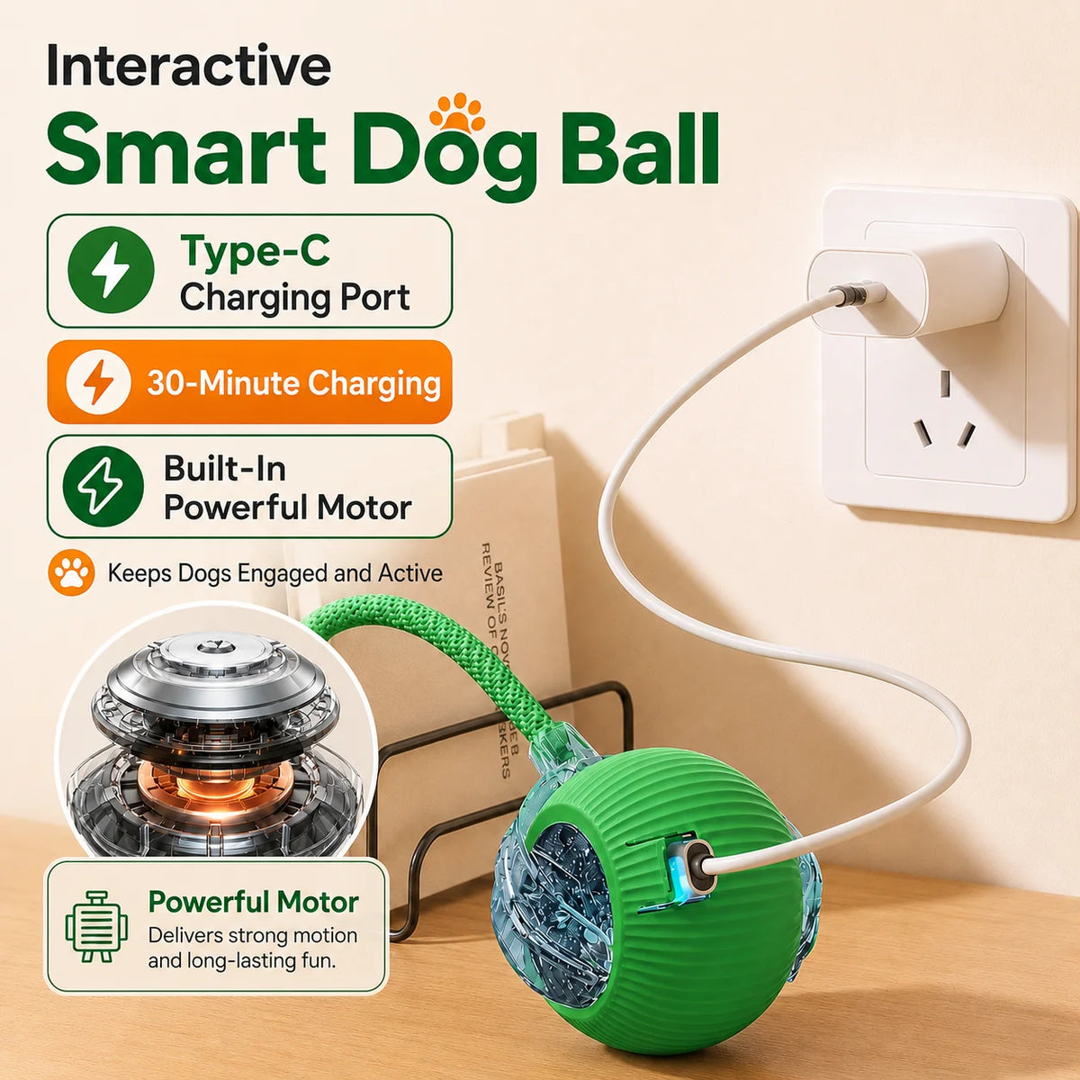 Smart Interactive Dog Ball – Rechargeable
