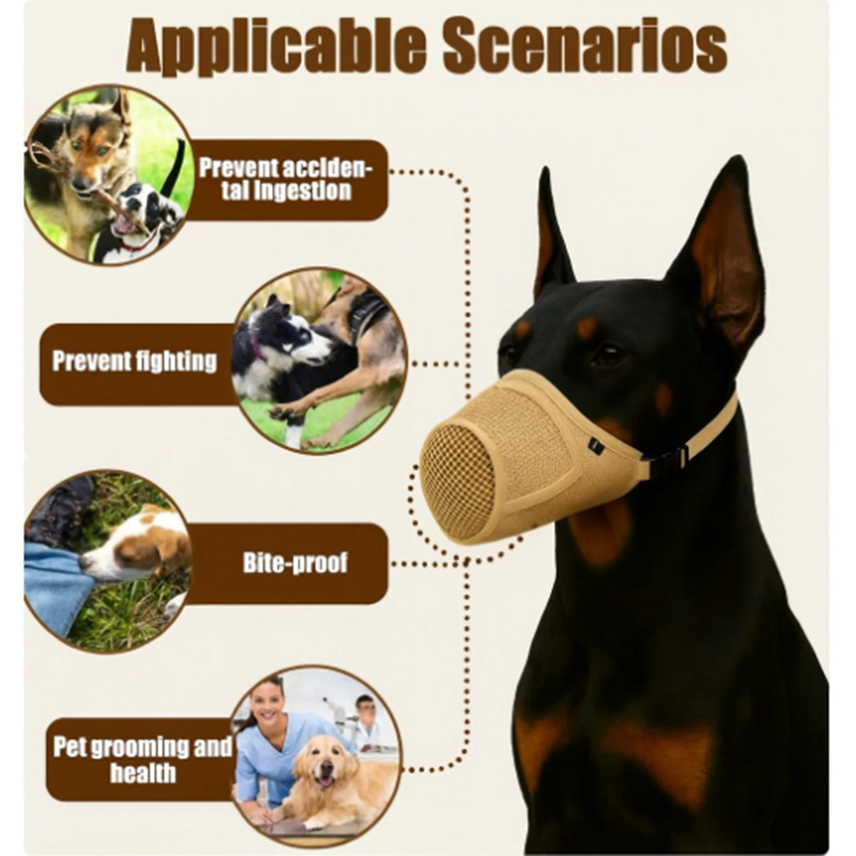 Breathable Mesh Dog Muzzle – Adjustable