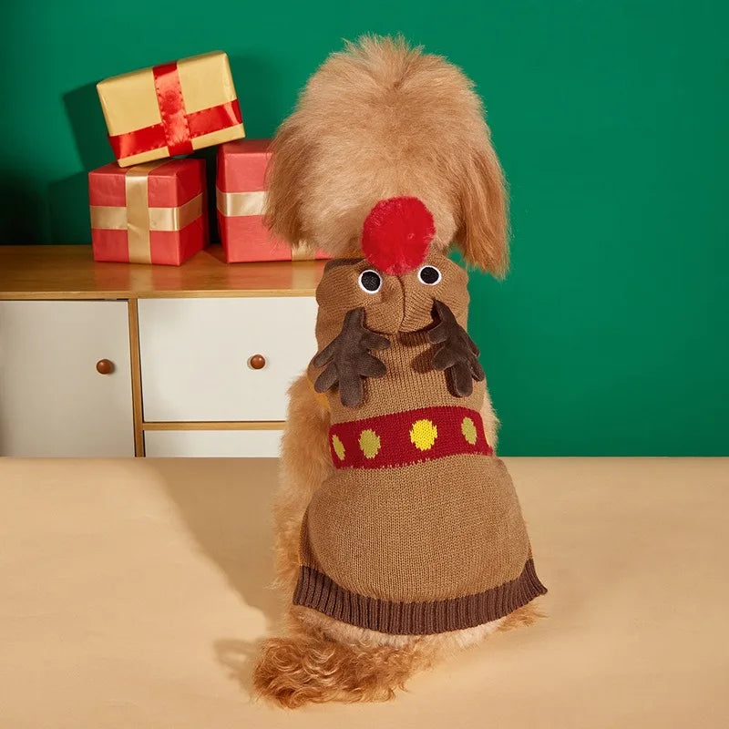 Christmas Dog & Cat Sweater – Knit Holiday Jumper, XS–L