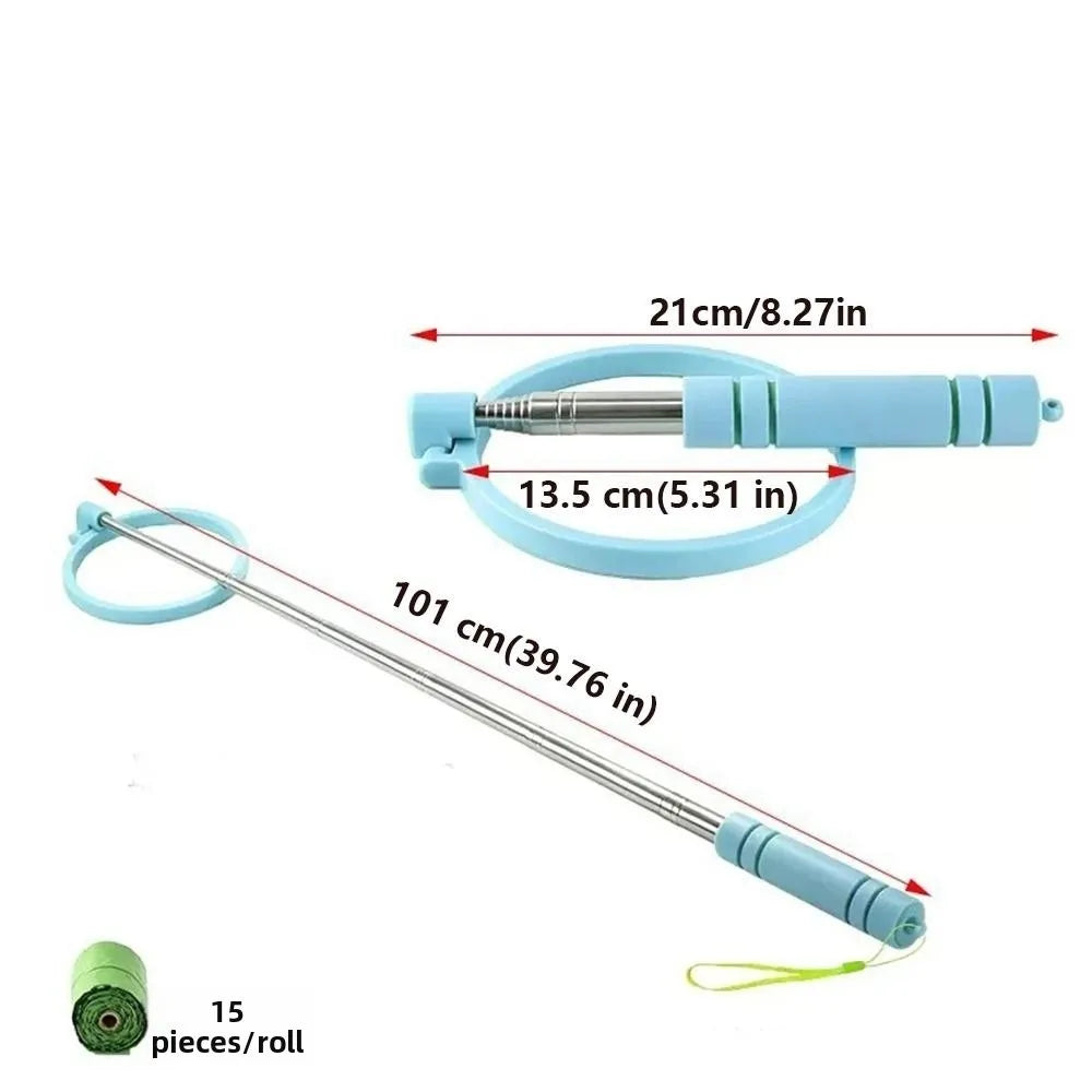 Collapsible and Extendable Dog Poop Scooper – Hygienic, No-Contact Tool with a Long Handle