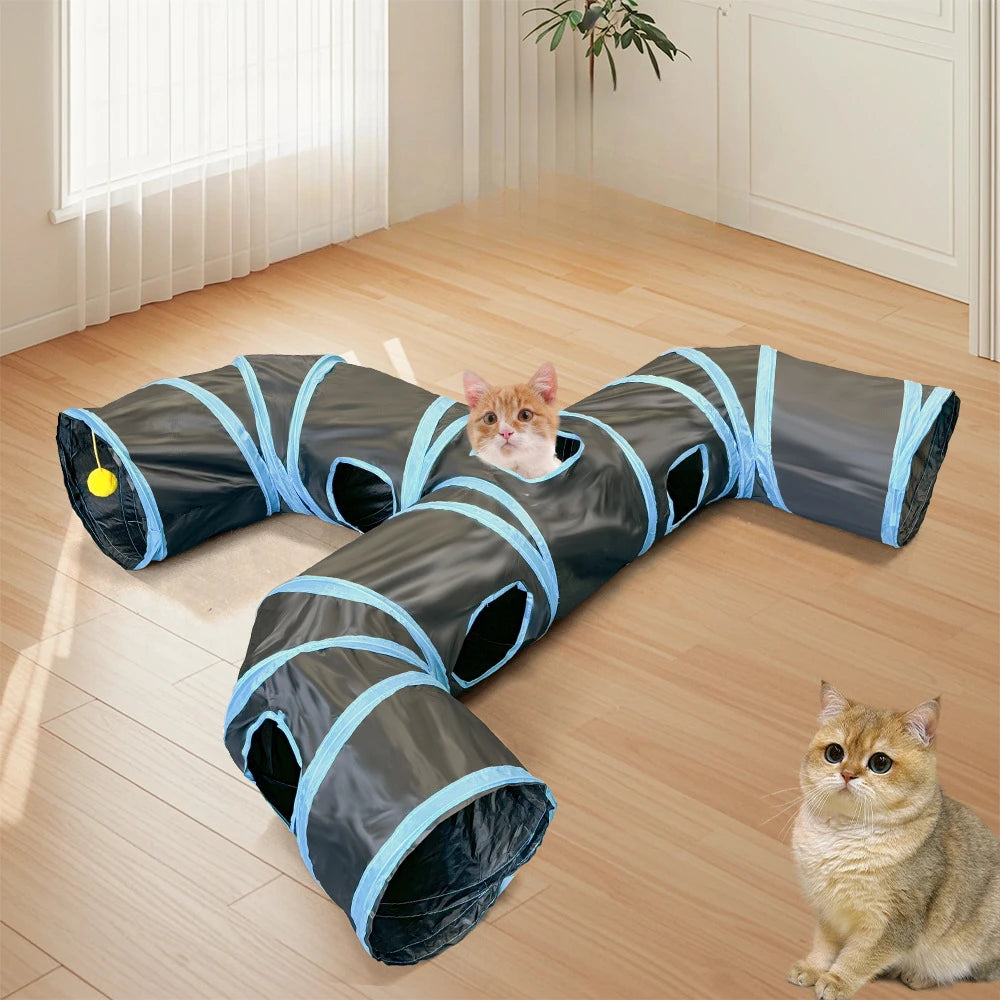 3-Way Foldable Cat Play Tunnel