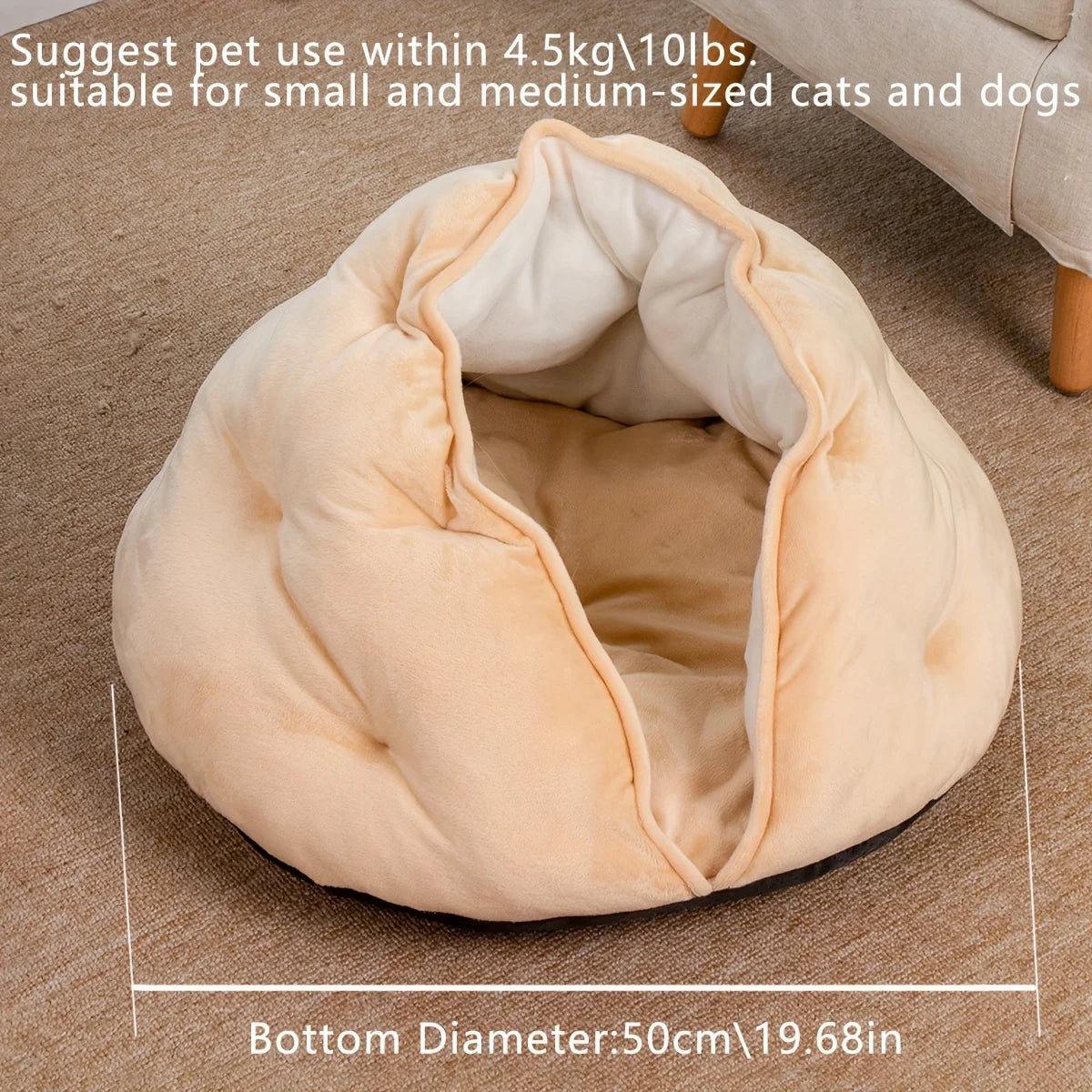 Self-Warming Plush Donut Cat Bed
