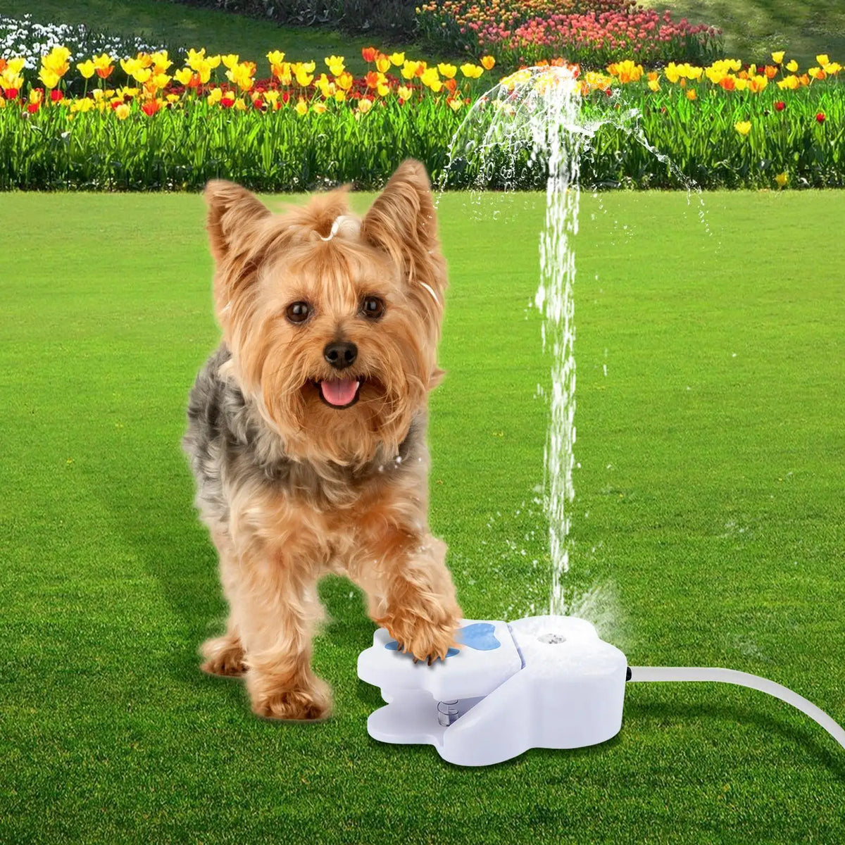 Paw-Activated Outdoor Dog Water Fountain