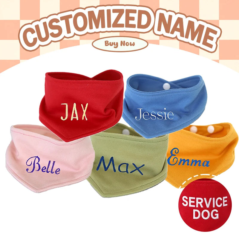 Adjustable Dog Bandana – Solid Color Triangle Scarf, S–XL
