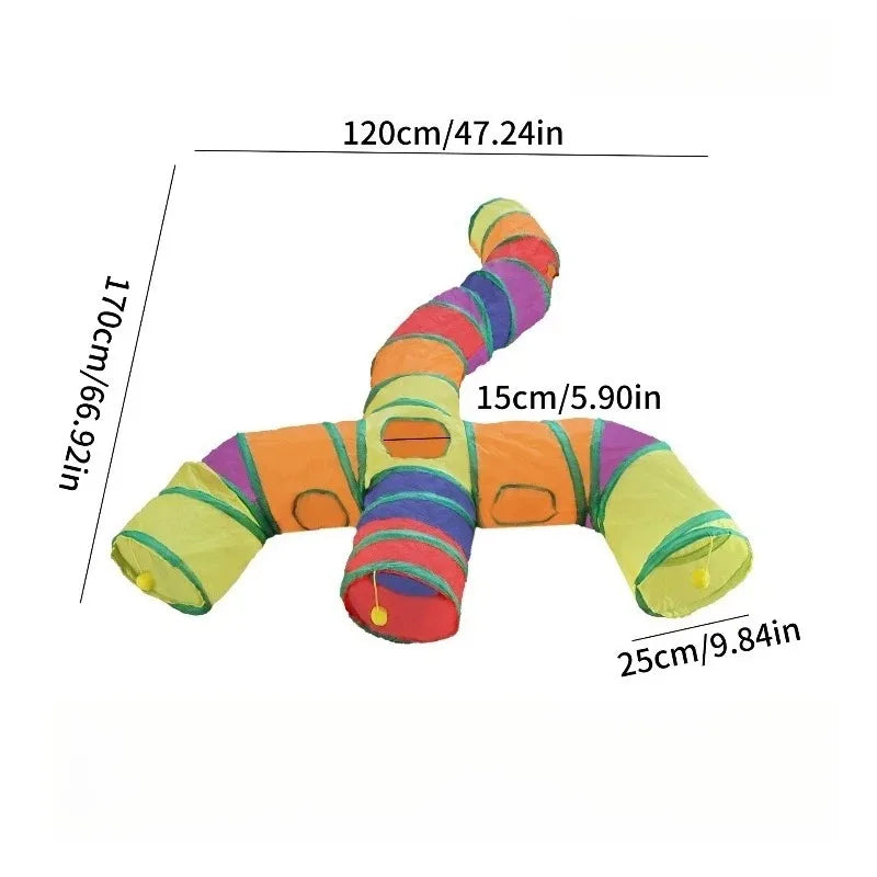 3-Way Foldable Cat Play Tunnel