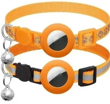 AirTag Cat Collar with Bell – Reflective