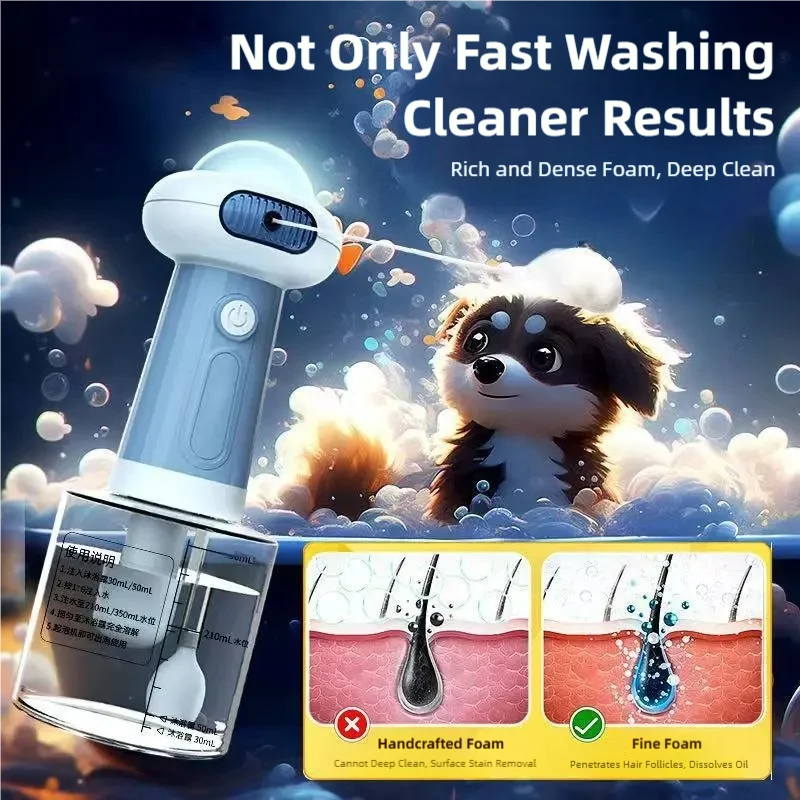 Rechargeable Foaming Shampoo Dispenser for Dogs & Cats