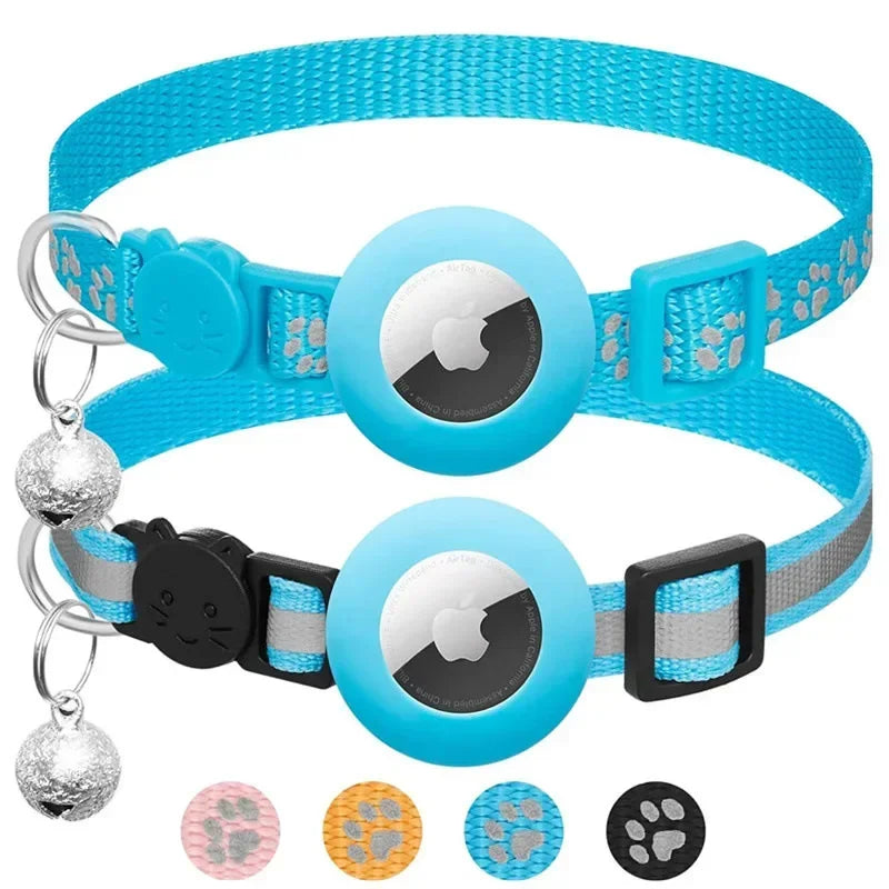AirTag Cat Collar with Bell – Reflective
