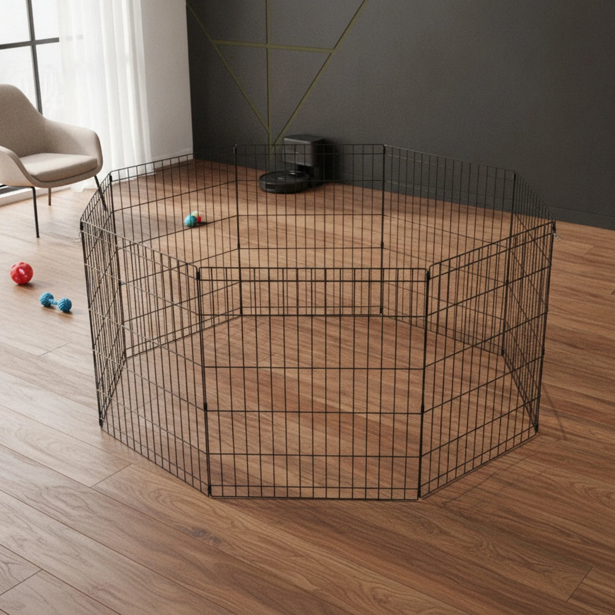 8-Panel Wire Pet Playpen with Door