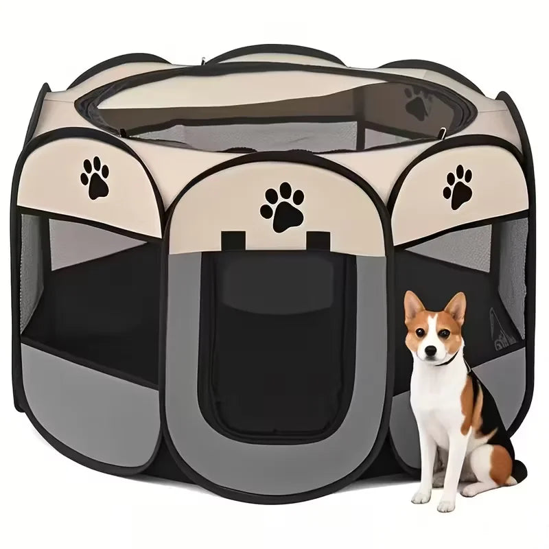 Octagonal Oxford Pet Playpen with Zip Cover